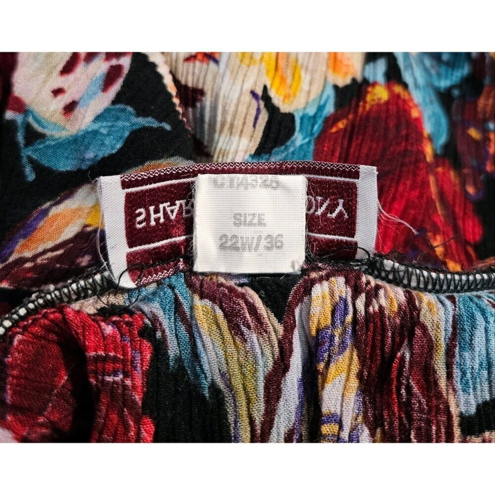 Sharon Anthony Floral Print Vtg Top/Skirt Set Womens Sz 22 Ruffle Pullon Skirt - Picture 9 of 9